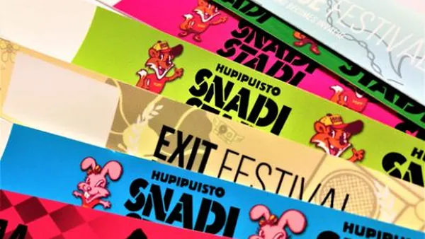 Printed adhesive-closure wristbands