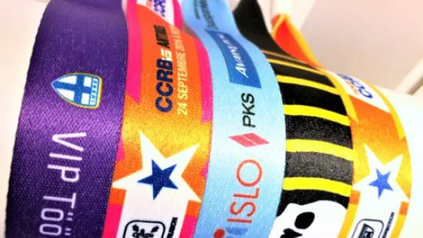 Printed fabric festival wristbands